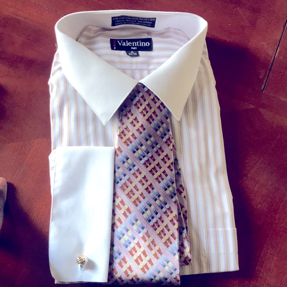 Dress shit with cufflinks and tie